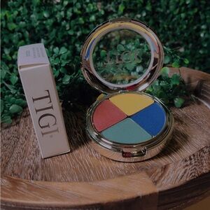 TIGI Bold Eyeshadow Palette with Red, Yellow, Blue, and Green